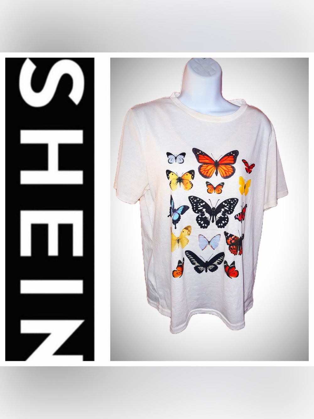 SHEIN Butterfly T-Shirt 🦋🧡💛🖤